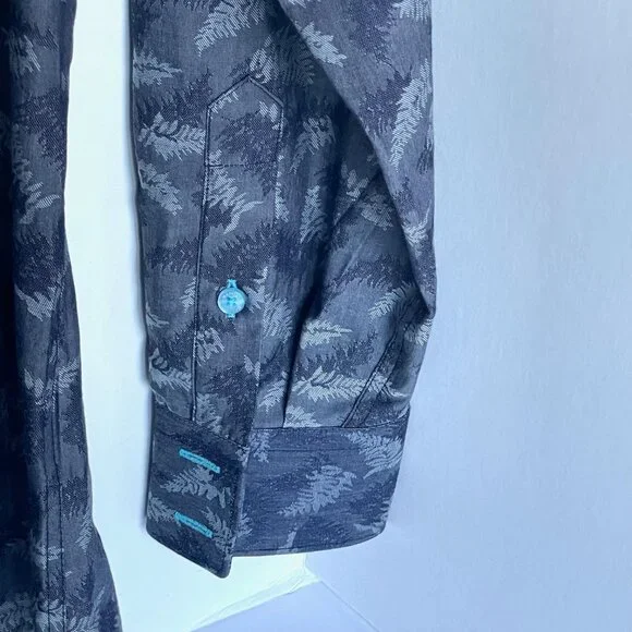 Masutto Leandro Luxury Cotton Dress Shirt Men’s Medium Blue-Gray Semi-Fit NWT